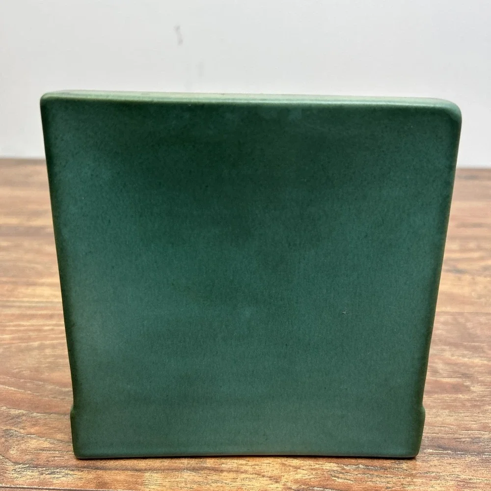 Roseville Pottery Foxglove Bookends Art‎ Pottery Ceramic Green Pink 5.75